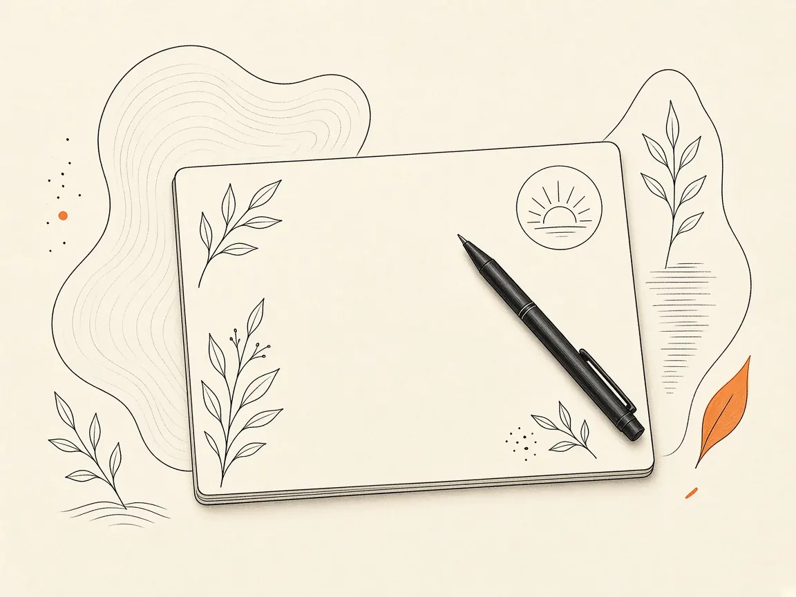 A notebook and pen, for blog and CMS slugs